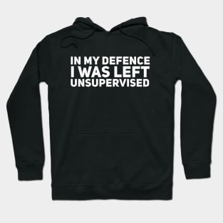 In my defence i was left unsupervised Hoodie